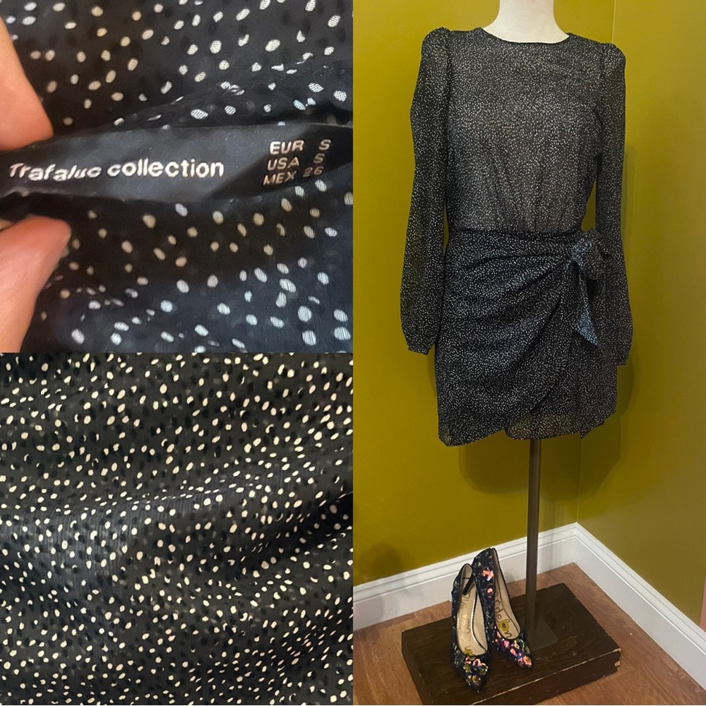 Zara Trafaluc Polka Dot Semi Sheer Mini Dress